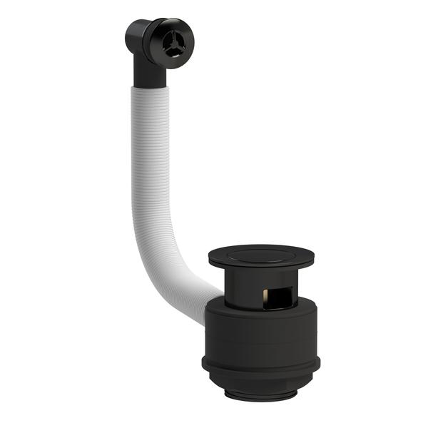 Stone Basin Waste With Brass Overflow - Black