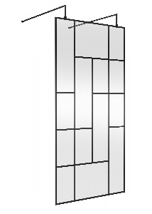 1000mm Abstract Frame Wetroom Screen with Support Bars