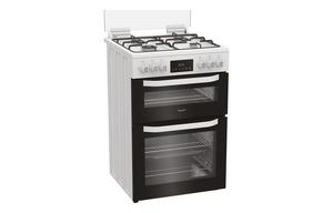 Hotpoint HDD6GDC2W Dual Fuel Cooker - White