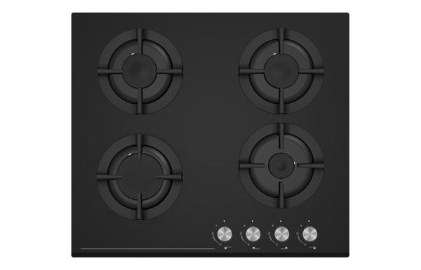 Prima PRGH224 60cm Gas on Glass Hob - Black Glass