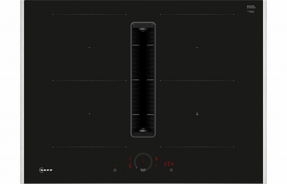 Neff N70 V57THQ4L0 70cm Venting Combi Induction Hob - Black & St/Steel