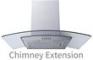 Prima PRCGH802 80cm Curved Glass Chimney Hood Extension - St/Steel