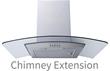Prima PRCGH802 80cm Curved Glass Chimney Hood Extension - St/Steel