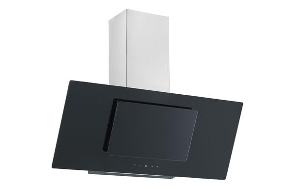 Prima PRAE0042 90cm Angled Chimney Hood - Black Glass