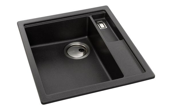 Abode LivInc Compact 1.25B Inset/Undermount Granite Sink - Metallic Black
