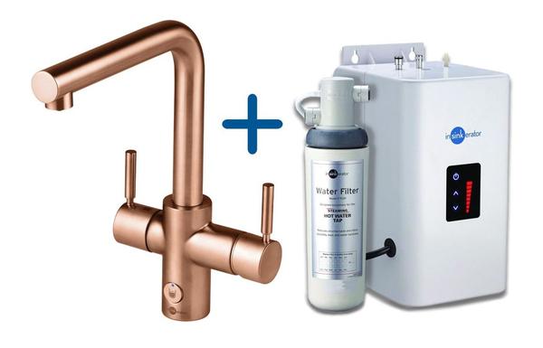 InSinkErator 4N1 L Shape Tap  Neo Tank & Filter Pack - Brushed Copper