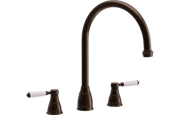 Abode Oxbury 3 Part Mixer Tap - Dark Bronze