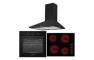 Prima Oven  Ceramic Hob & Chimney Hood Pack - Black