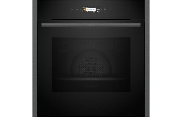 Neff N70 B24CR71G0B B/I Single Pyrolytic Oven - Black w/Graphite Grey Trim
