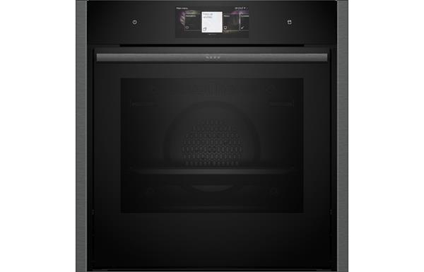 Neff N90 B64FT53G0B B/I Single Slide&Hide Electric Oven w/Steam - Black w/Graphite Grey Trim