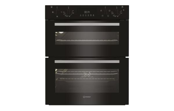 Indesit DUI 10D B Built Under Double Electric Oven - Black