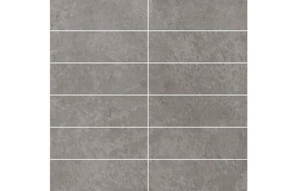 Fibo 30x10cm Rectangular Tile 600x580mm Splashback - Grey Sahara (Pk/2)