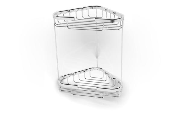 Fine 2-Tier Storage Basket - Chrome