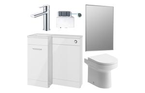 Benito 900mm Furniture & BTW WC Pack - White Gloss (LH)