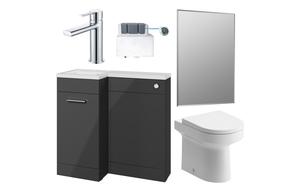 Benito 900mm Furniture & BTW WC Pack - Anthracite Gloss (LH)
