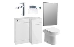 Benito 900mm Furniture & BTW WC Pack - White Gloss (RH)