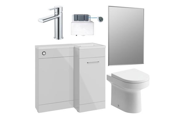 Benito 900mm Furniture & BTW WC Pack - Grey Gloss (RH)