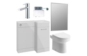 Benito 900mm Furniture & BTW WC Pack - Grey Gloss (RH)