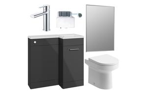 Benito 900mm Furniture & BTW WC Pack - Anthracite Gloss (RH)