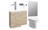 Benito 1000mm Furniture & BTW WC Pack - Oak (RH)