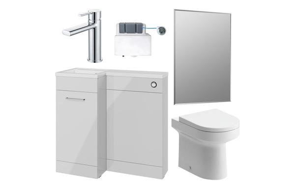 Benito 900mm Furniture & BTW WC Pack - Grey Gloss (LH)