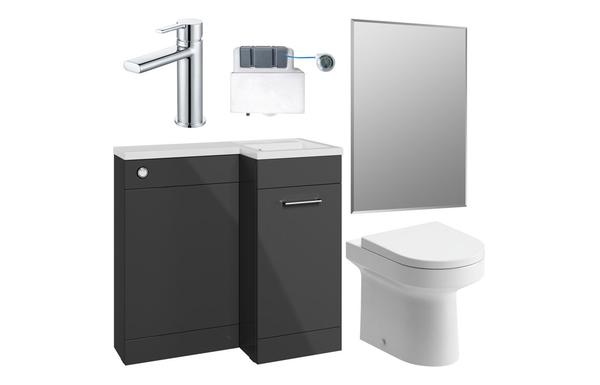 Benito 900mm Furniture & BTW WC Pack - Anthracite Gloss (RH)