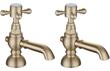 Forino Basin Pillar Taps - Brushed Brass