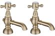 Forino Basin Pillar Taps - Brushed Brass