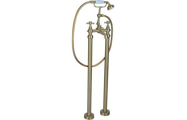 Forino Floor Standing Bath/Shower Mixer & Shower Kit - Brushed Brass