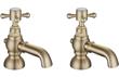Forino Bath Pillar Taps - Brushed Brass