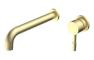 Pontias 220mm Wall Mounted Basin Mixer - Brushed Brass