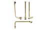 Exposed Bath Plug & Chain Waste w/Pipe Shrouds - Brushed Brass