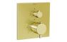 VitrA Root Square Integrated Thermostatic 2-Way Shower Mixer Valve - Soft Gold