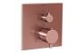 VitrA Root Square Integrated Thermostatic 1-Way Shower Mixer Valve - Soft Copper