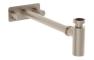 VitrA Bottle Trap for Basins w/Isolation Taps (Symmetric) - Brushed Nickel