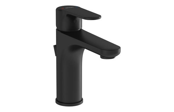 VitrA Root Round Basin Mixer w/Waste Lever - Matt Black