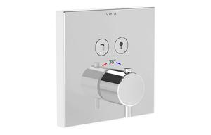 VitrA Aquacontrol Square Concealed Thermostatic 2-Way Bath Mixer - Chrome