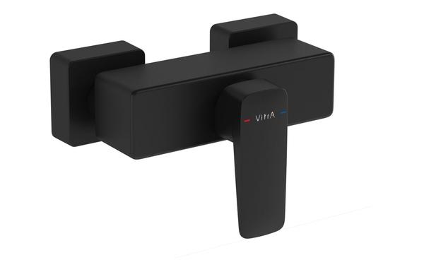VitrA Root Square Wall Mounted Shower Mixer Valve - Matt Black