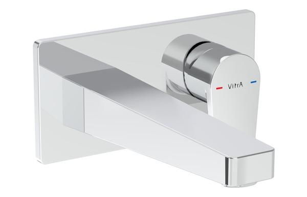 VitrA Flow Square Wall Mounted Basin Mixer - Chrome