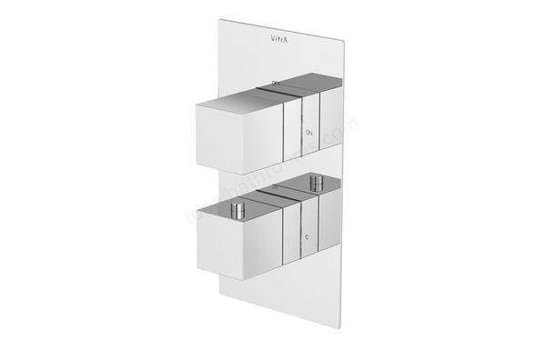 VitrA Aquaheat Square Thermostatic 3-Way Shower Mixer - Chrome