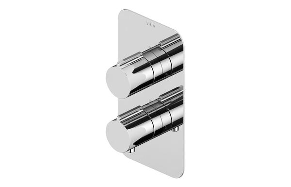 VitrA Aquaheat Soft Square Thermostatic 1-Way Shower Mixer - Chrome