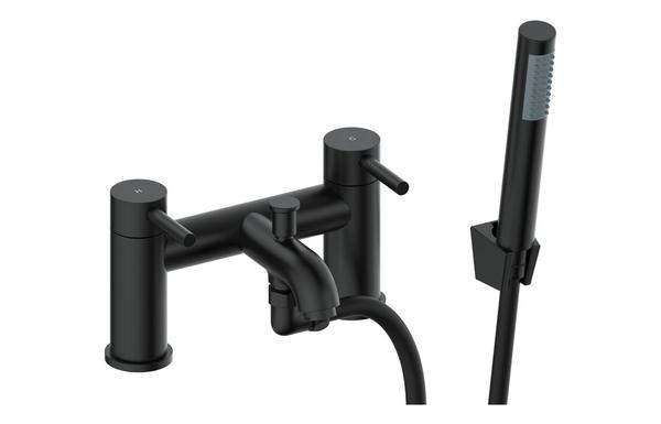 Pontias Bath/Shower Mixer & Bracket - Matt Black