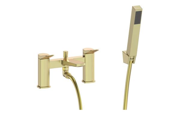 Florence Bath/Shower Mixer & Bracket - Brushed Brass