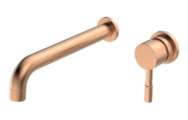 Pontias 220mm Wall Mounted Basin Mixer - Brushed Bronze