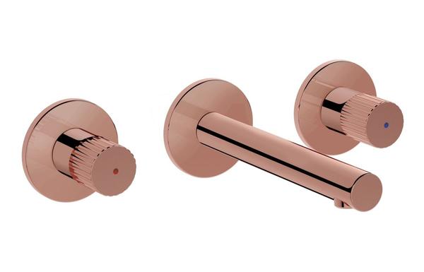 VitrA Origin Wall Mounted 3-Hole Basin Mixer - Soft Copper