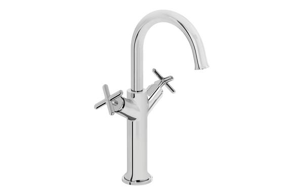 VitrA Origin Classic Tall Basin Mixer (Cross Handles) - Brushed Gold