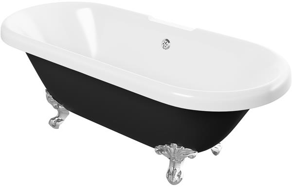 Richmand Freestanding 1690x740x620mm 2TH Bath w/Feet - Black