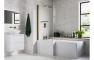 Navarie L Shape SUPERCAST 1700x850x560mm 0TH Shower Bath Pack (RH) - Brushed Bronze