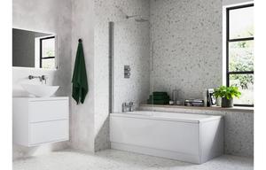 800x1400mm Radius Bath Screen (6mm) - Chrome