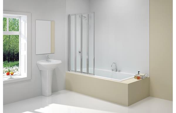 Merlyn 850x1400mm 4-Fold Bath Screen